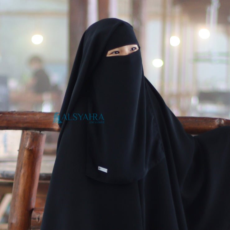 Alsyahra Exclusive Niqab Yaman Kids Sifon Jetblack