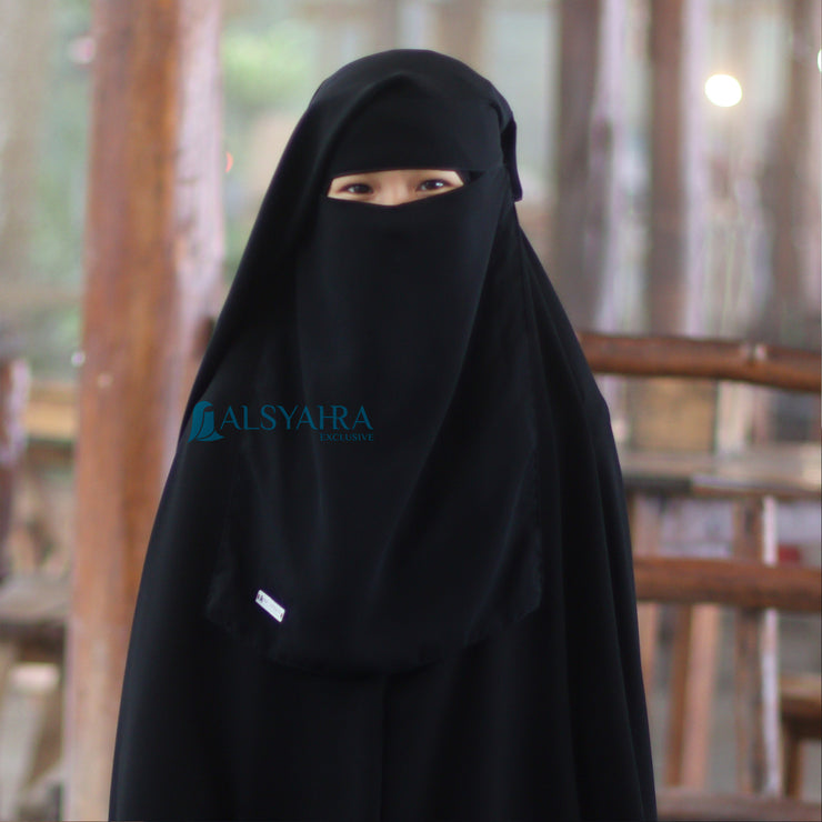 Alsyahra Exclusive Niqab Yaman Kids Sifon Jetblack