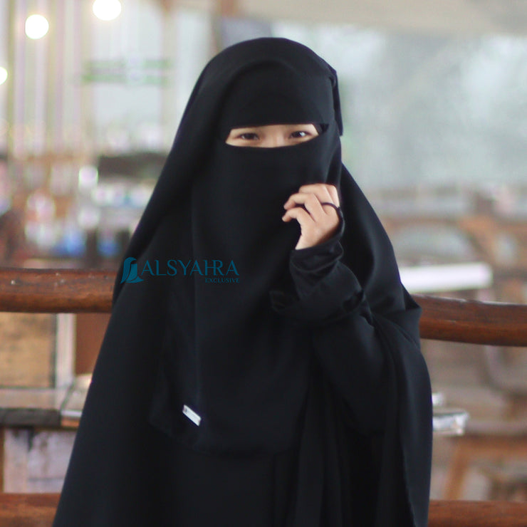 Alsyahra Exclusive Niqab Yaman Kids Sifon Jetblack