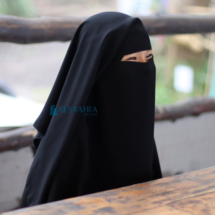 Alsyahra Exclusive Niqab Yaman Kids Sifon Jetblack