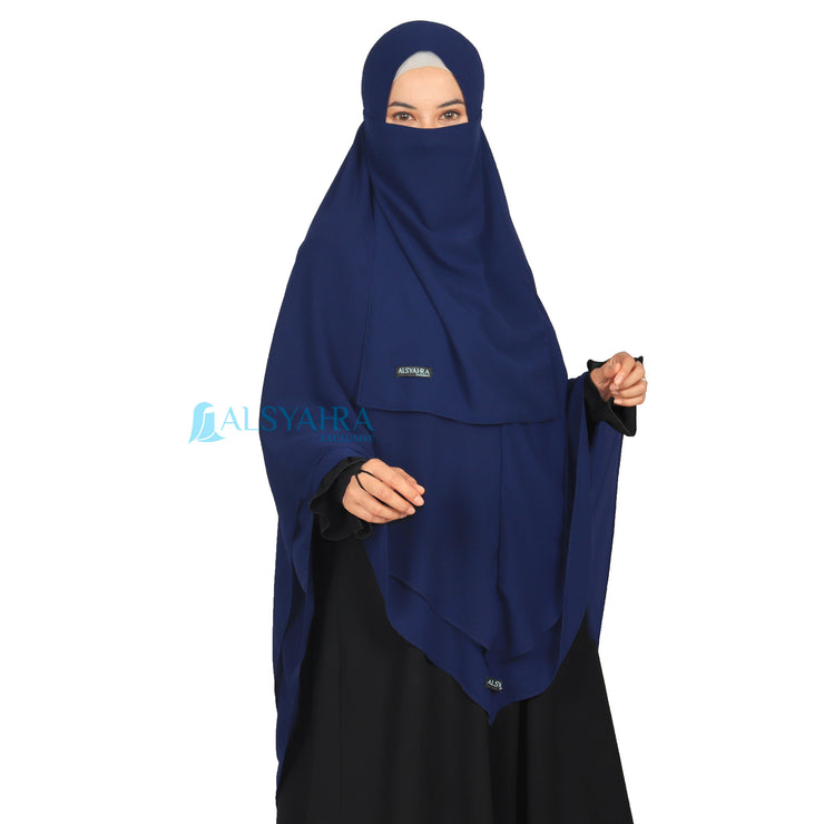 Alsyahra Exclusive Set Khimar Cadar Tali Shofa Sifon Premium 2 Layer XXL