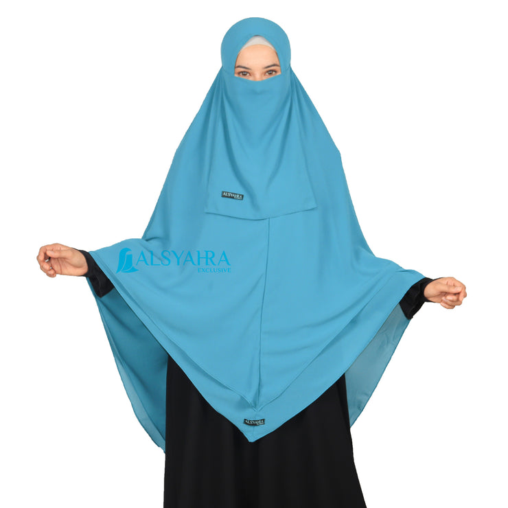 Alsyahra Exclusive Set Khimar Cadar Tali Shofa Sifon Premium 2 Layer XXL
