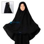 Alsyahra Exclusive Set Khimar Cadar Tali Kids Pad Jetblack