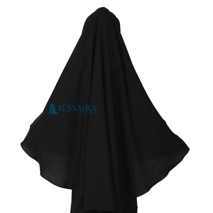 Alsyahra Exclusive Set Khimar Cadar Tali Kids Pad Jetblack
