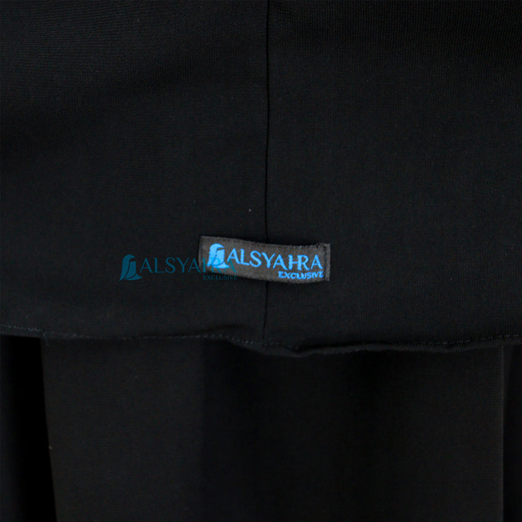 Alsyahra Exclusive Set Khimar Cadar Tali Kids Pad Jetblack