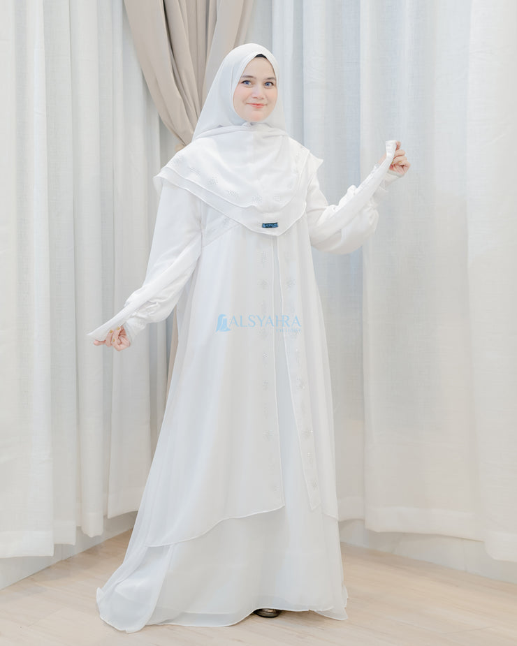 Bundling Set Walimah Abaya Khimar Cadar Tali 3 Layer Mediterania by Alsyahra Exclusive