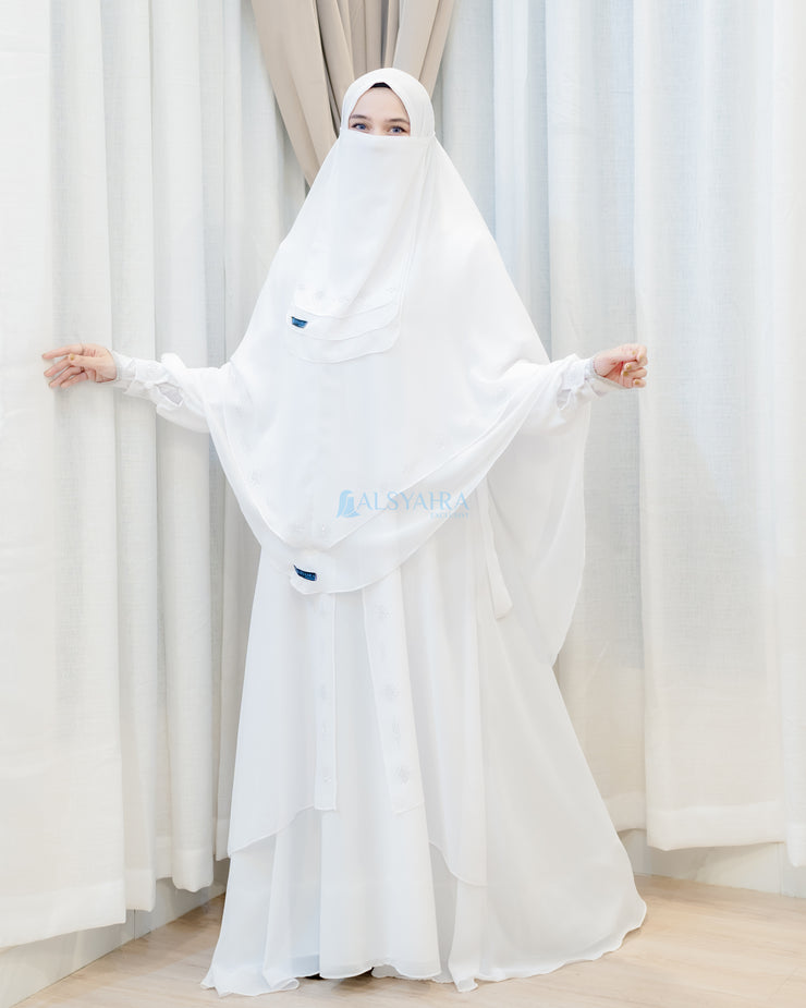 Bundling Set Walimah Abaya Khimar Cadar Tali 3 Layer Mediterania by Alsyahra Exclusive