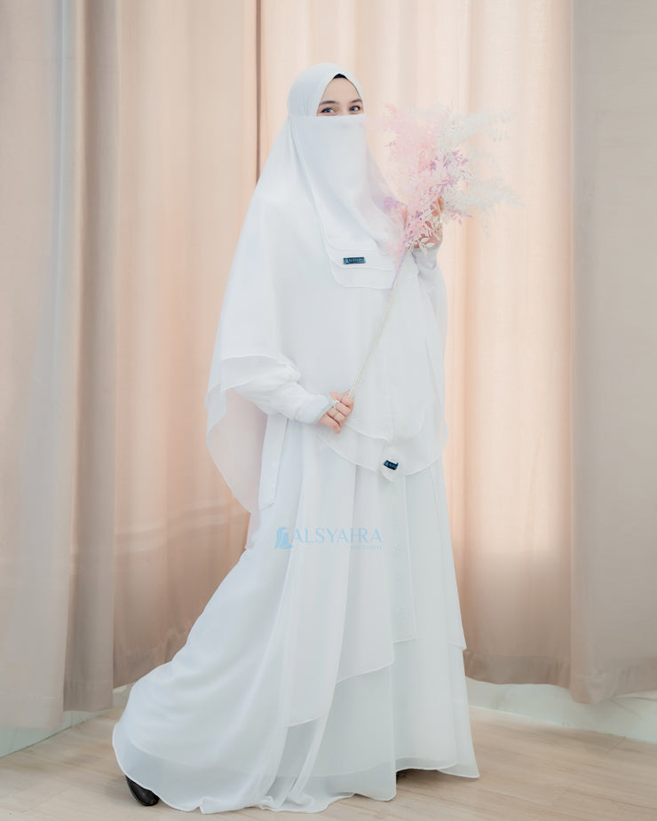 Bundling Set Walimah Abaya Khimar Cadar Tali 3 Layer Mediterania by Alsyahra Exclusive
