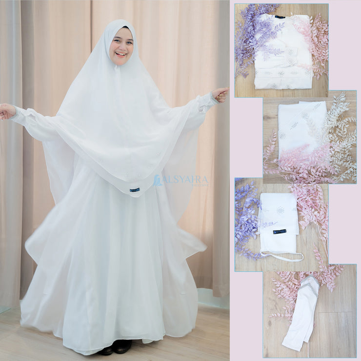 Bundling Set Walimah Abaya Khimar Cadar Tali 3 Layer Mediterania by Alsyahra Exclusive