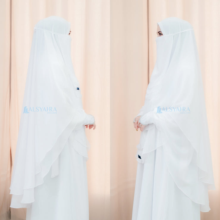 Bundling Set Walimah Abaya Khimar Cadar Tali 3 Layer Mediterania by Alsyahra Exclusive
