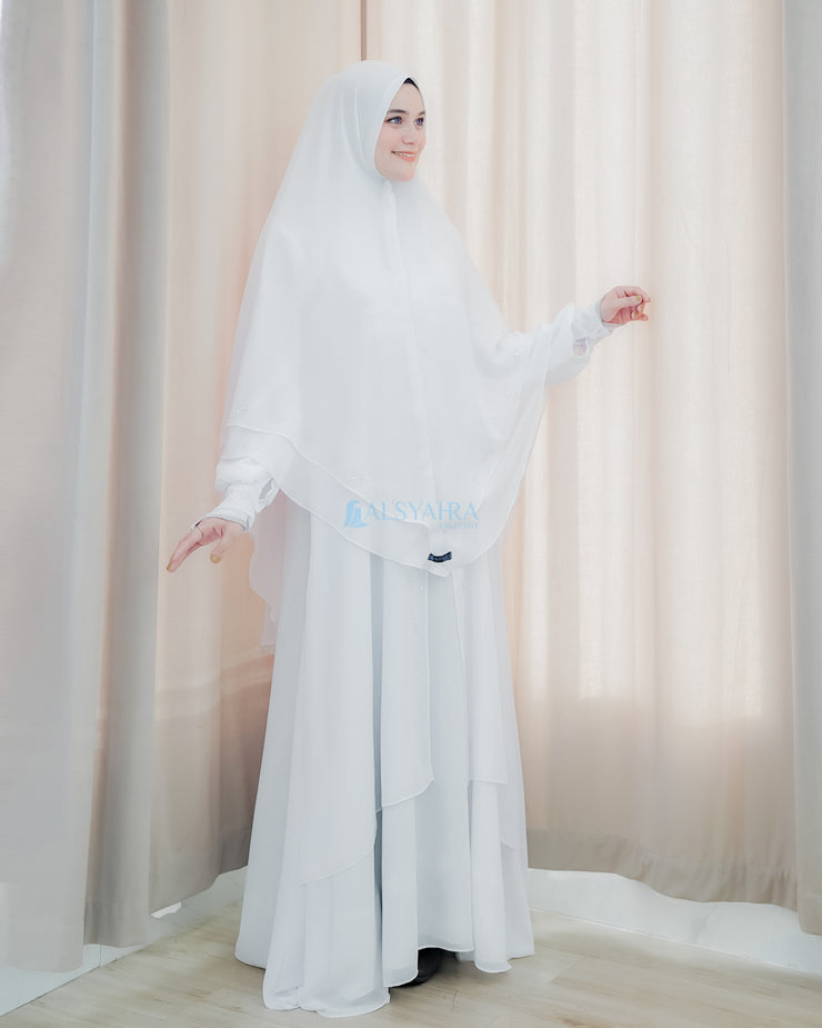 Bundling Set Walimah Abaya Khimar Cadar Tali 3 Layer Mediterania by Alsyahra Exclusive