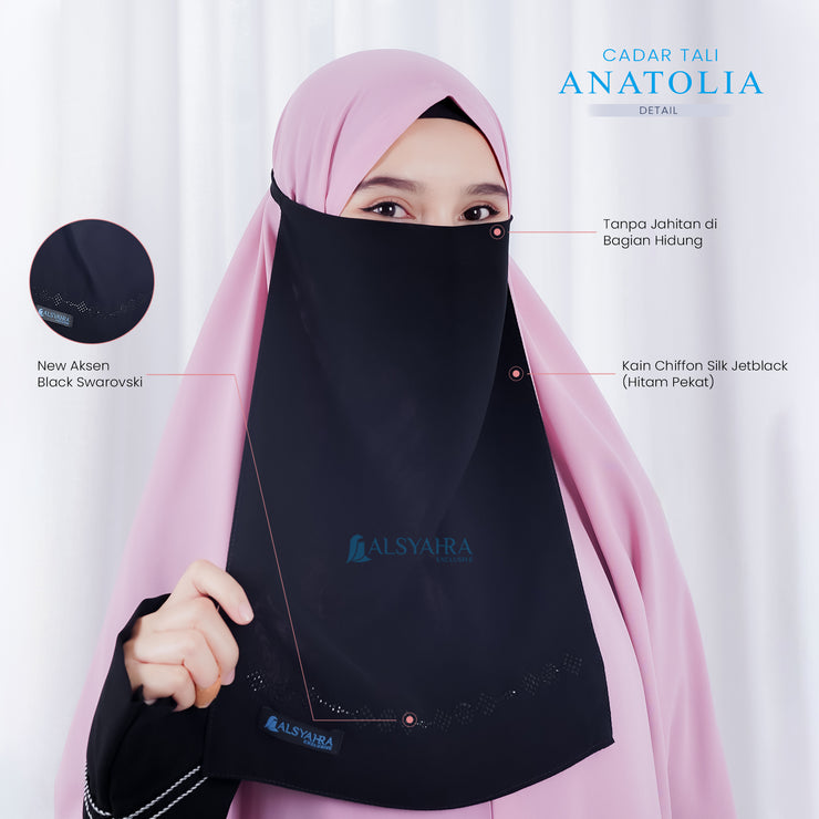 Cadar Tali Anatolia Sifon Silk Jetblack Alsyahra Exclusive