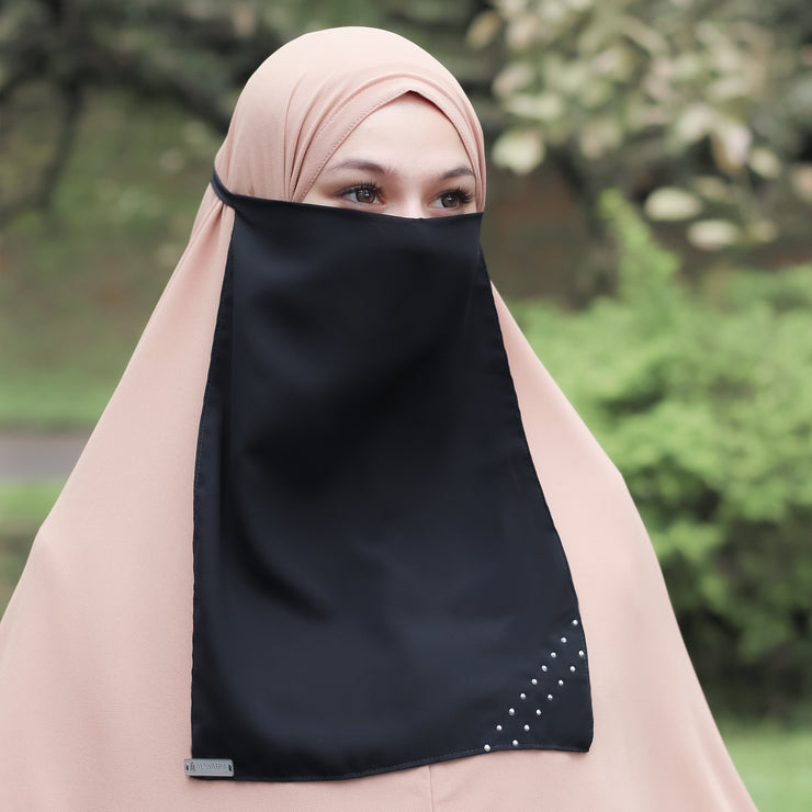 Alsyahra Exclusive Cadar Tali Andalusia Sifon Silk Jetblack