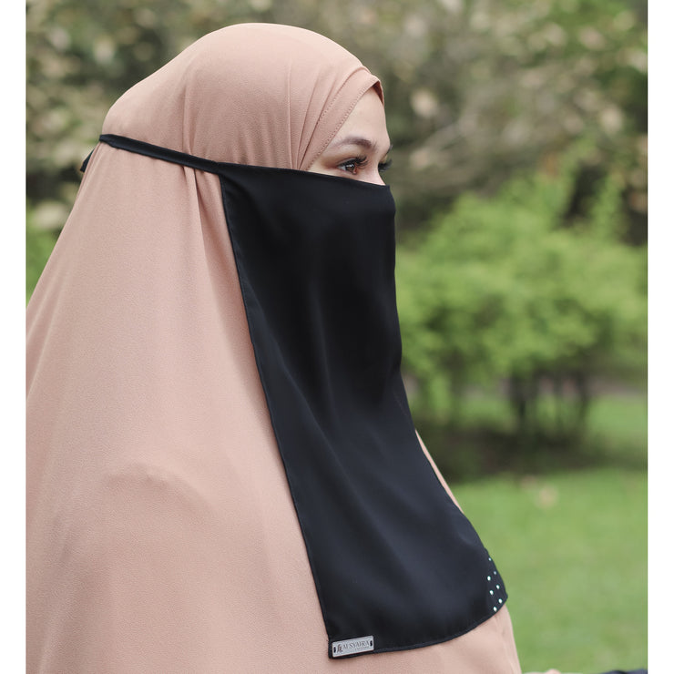 Alsyahra Exclusive Cadar Tali Andalusia Sifon Silk Jetblack