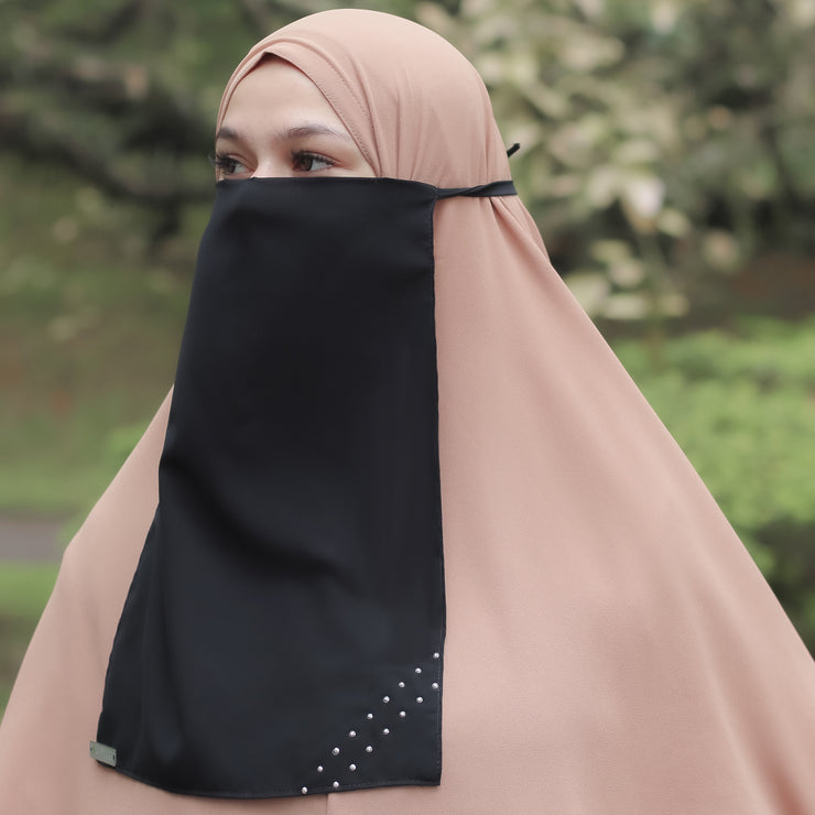 Alsyahra Exclusive Cadar Tali Andalusia Sifon Silk Jetblack