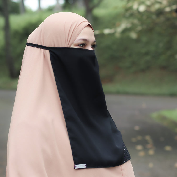 Alsyahra Exclusive Cadar Tali Andalusia Sifon Silk Jetblack
