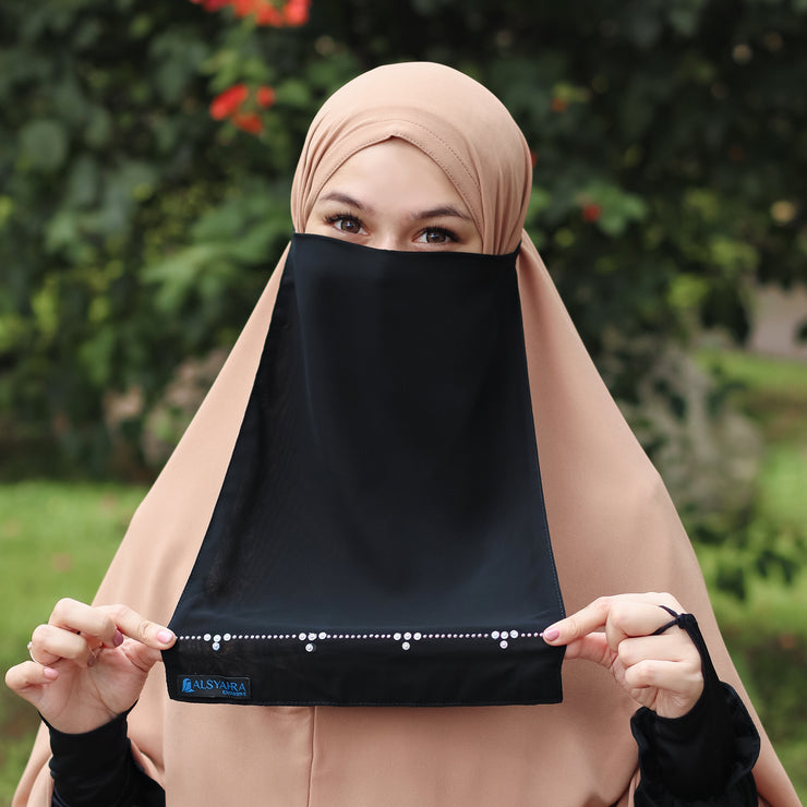 Alsyahra Exclusive Cadar Tali Kapadokya Sifon Silk Jetblack