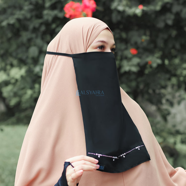 Alsyahra Exclusive Cadar Tali Kapadokya Sifon Silk Jetblack