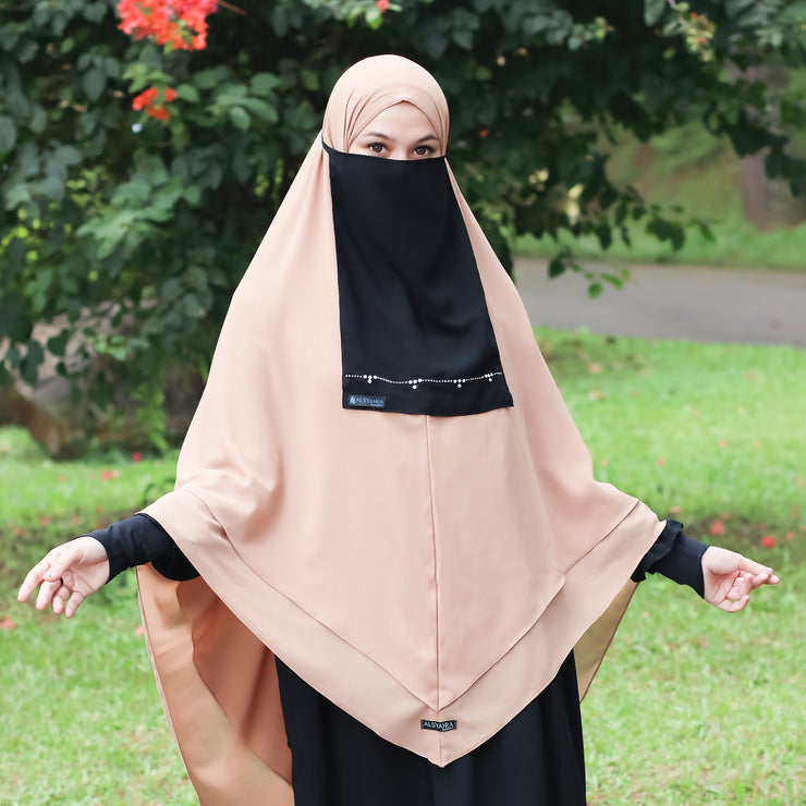 Alsyahra Exclusive Cadar Tali Kapadokya Sifon Silk Jetblack