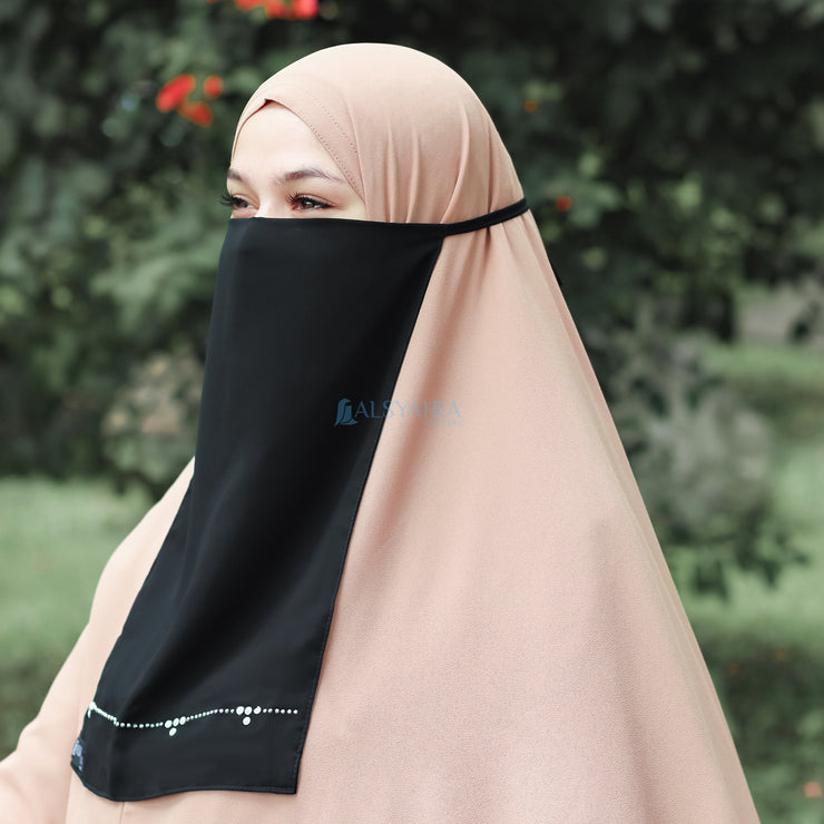 Alsyahra Exclusive Cadar Tali Kapadokya Sifon Silk Jetblack