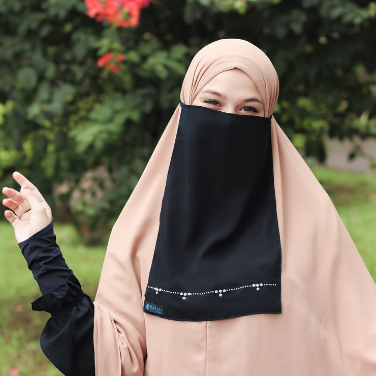 Alsyahra Exclusive Cadar Tali Kapadokya Sifon Silk Jetblack
