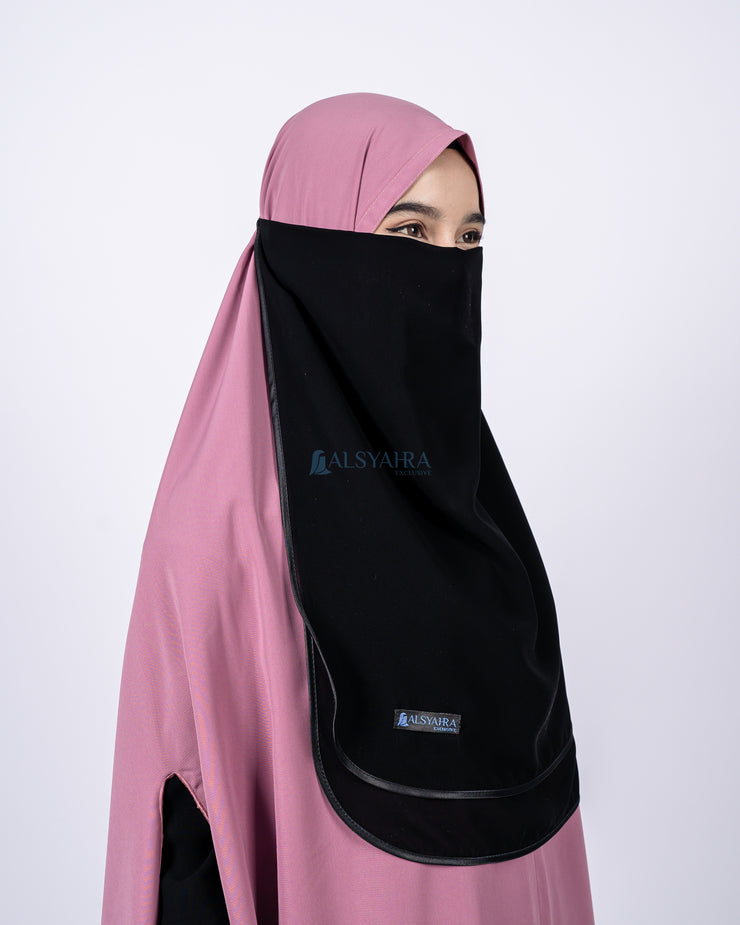 Alsyahra Exclusive Cadar Tali Karet Hijrah Sifon Jetblack