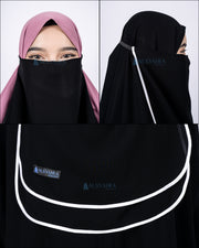 Alsyahra Exclusive Cadar Tali Karet Hijrah Sifon Jetblack