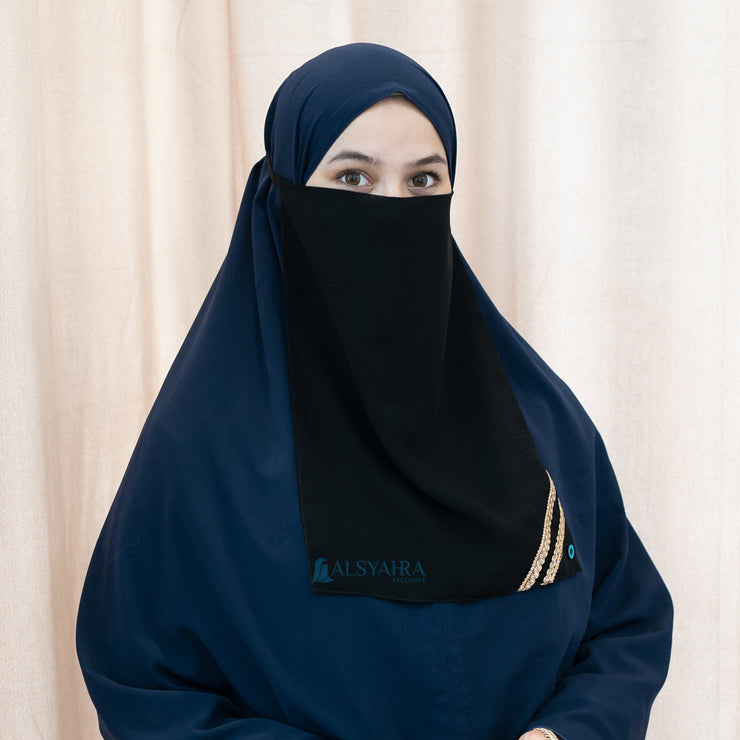 Cadar Tali New Raaina Sifon Jetblack Alsyahra Exclusive
