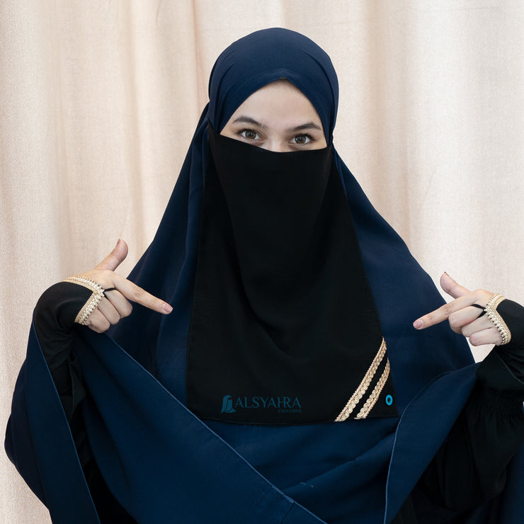 Cadar Tali New Raaina Sifon Jetblack Alsyahra Exclusive