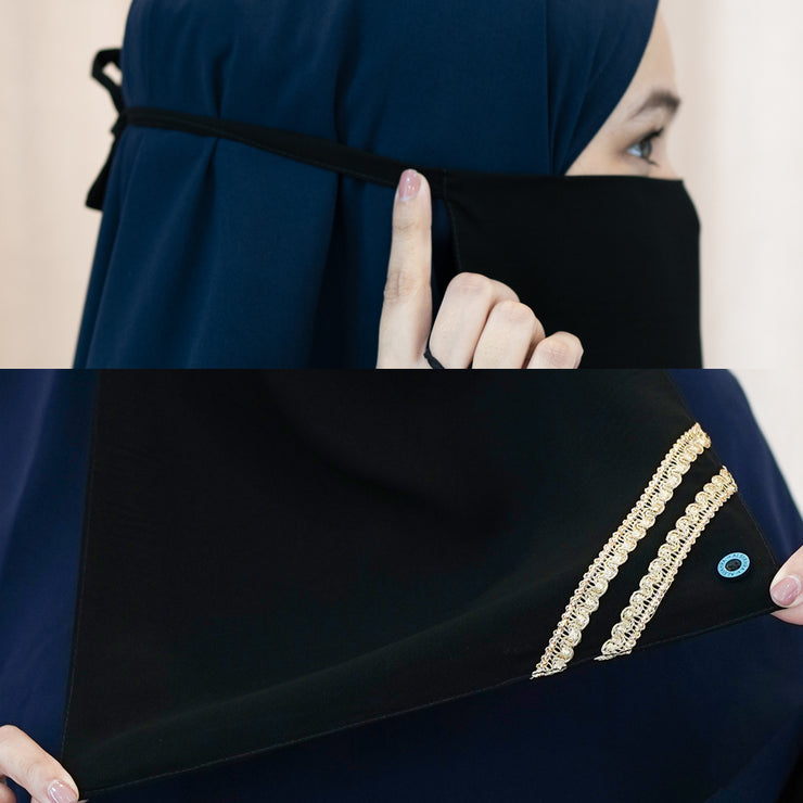 Cadar Tali New Raaina Sifon Jetblack Alsyahra Exclusive