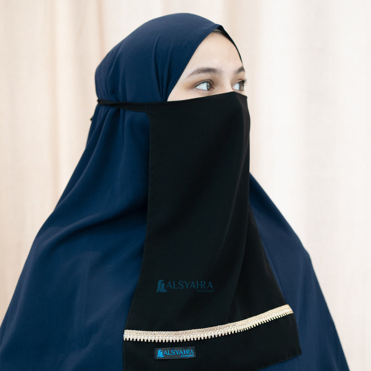 Cadar Tali New Shajara Stripe Sifon Jetblack Alsyahra Exclusive