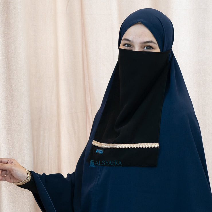 Cadar Tali New Shajara Stripe Sifon Jetblack Alsyahra Exclusive