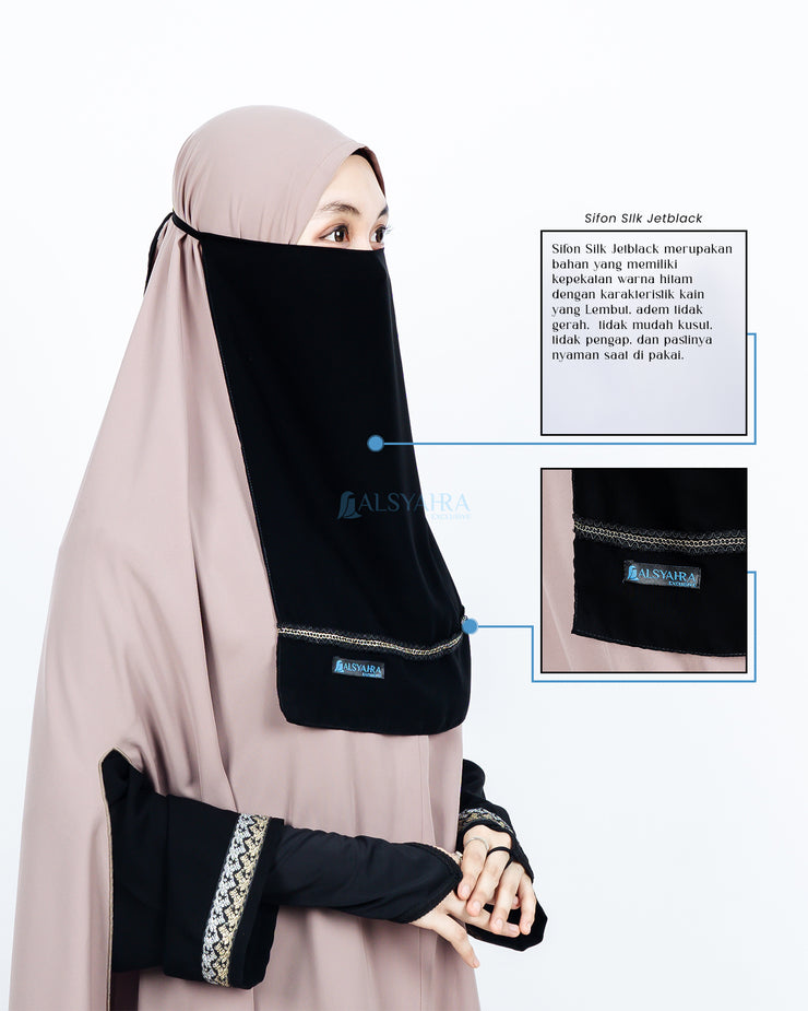 Cadar Tali Silsila Sifon Silk Jetblack Alsyahra Exclusive