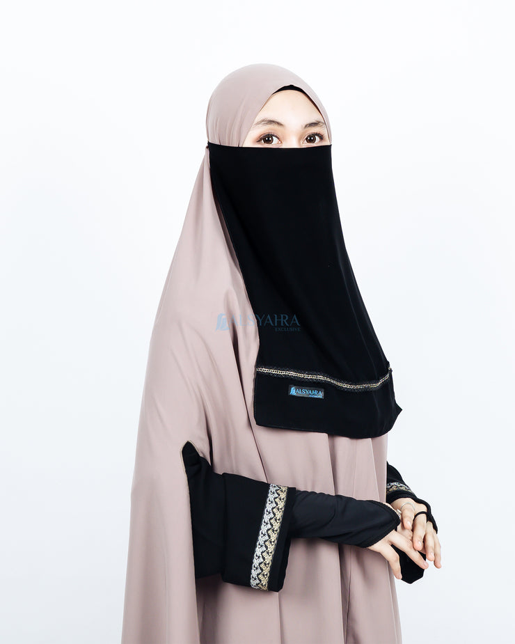Cadar Tali Silsila Sifon Silk Jetblack Alsyahra Exclusive