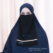 Cadar Tali New Raaina Stripe Sifon Jetblack Alsyahra Exclusive