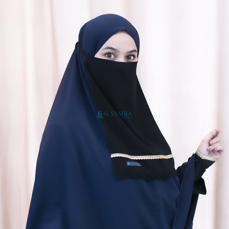 Cadar Tali New Raaina Stripe Sifon Jetblack Alsyahra Exclusive