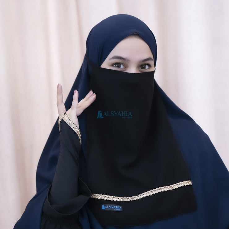 Cadar Tali New Raaina Stripe Sifon Jetblack Alsyahra Exclusive