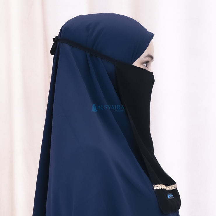 Cadar Tali New Raaina Stripe Sifon Jetblack Alsyahra Exclusive