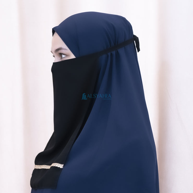 Cadar Tali New Raaina Stripe Sifon Jetblack Alsyahra Exclusive