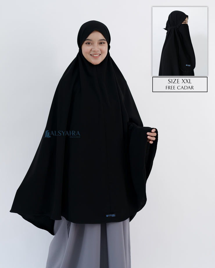 Alsyahra Exclusive Khimar Daily Size XXL Jetblack