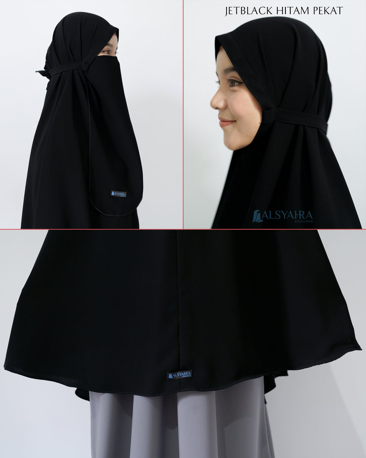 Alsyahra Exclusive Khimar Daily Size XXL Jetblack
