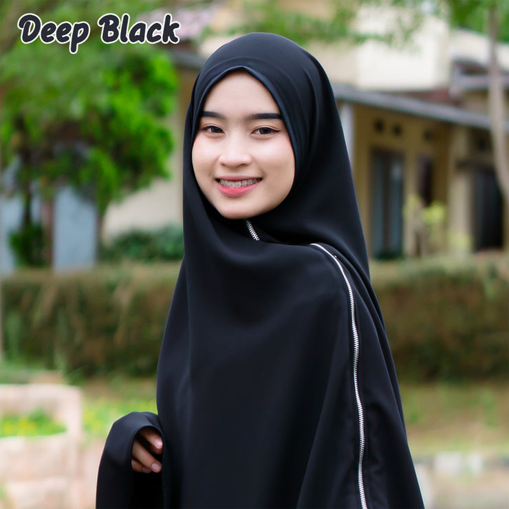 Alsyahra Exclusive Set Khimar Zayyana Zipper Size XL Soft Crown Exclusive
