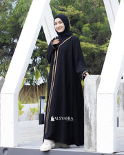 Abaya Gamis Syari Khadijah Jetblack Alsyahra Exclusive