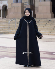 Abaya Gamis Syari Khadijah Jetblack Alsyahra Exclusive
