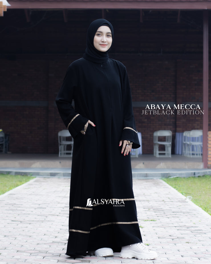 Abaya Gamis Syari Mecca Jetblack Alsyahra Exclusive