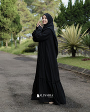 Alsyahra Exclusive Gamis Abaya Outer Hawwa Multifungsi Jetblack