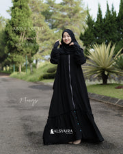Alsyahra Exclusive Gamis Abaya Outer Hawwa Multifungsi Jetblack