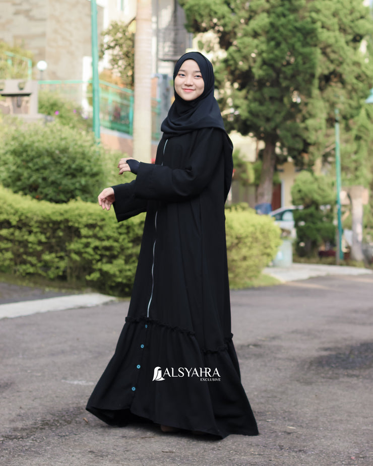 Alsyahra Exclusive Gamis Abaya Outer Hawwa Multifungsi Jetblack