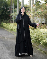 Alsyahra Exclusive Gamis Abaya Outer Sarah Multifungsi Jetblack