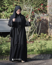 Alsyahra Exclusive Gamis Abaya Outer Sarah Multifungsi Jetblack